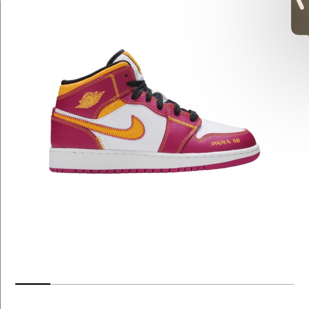 Pink and Orange/ Yellow Jordan 1 Mid